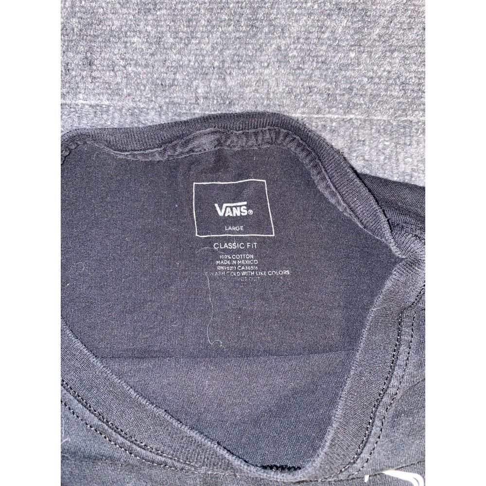 Vans Tee Shirt Mens Large‎ Black Classic Fit Off The Wall Short Sleeve Crew Neck - Picture 4 of 6